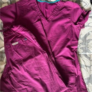Purple Scrub Top and Pants Set